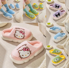 Zapatillas de invierno de algodón cálido de dibujos animados para mujer - LU3246