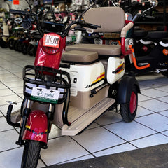 Triciclo Eléctrico Pialli 48 Roja con Blanco