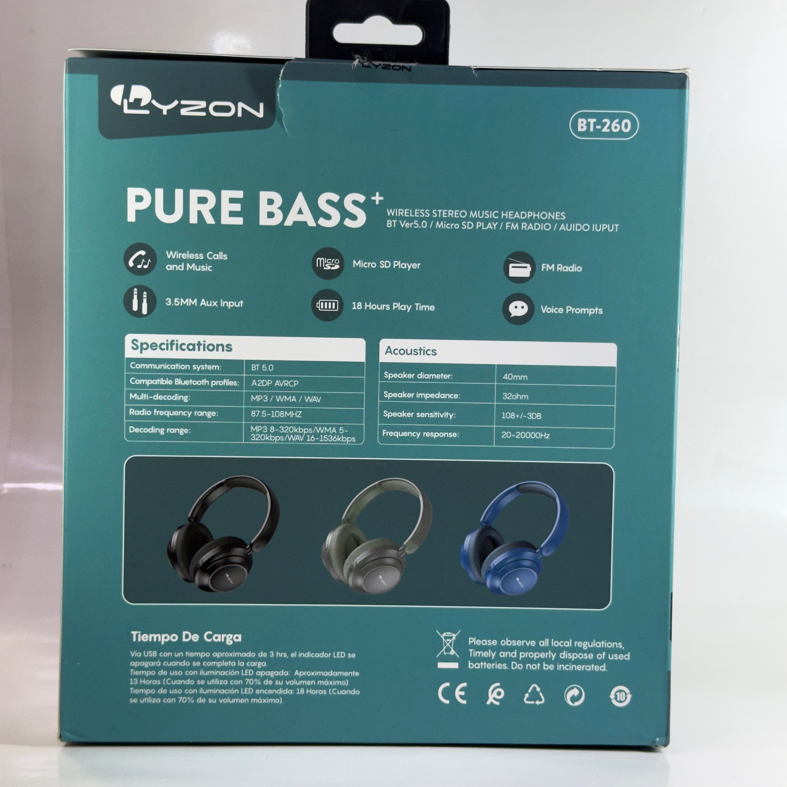 AUDIFONO BLUETOOTHE DE CASCO LYZON - BT-260