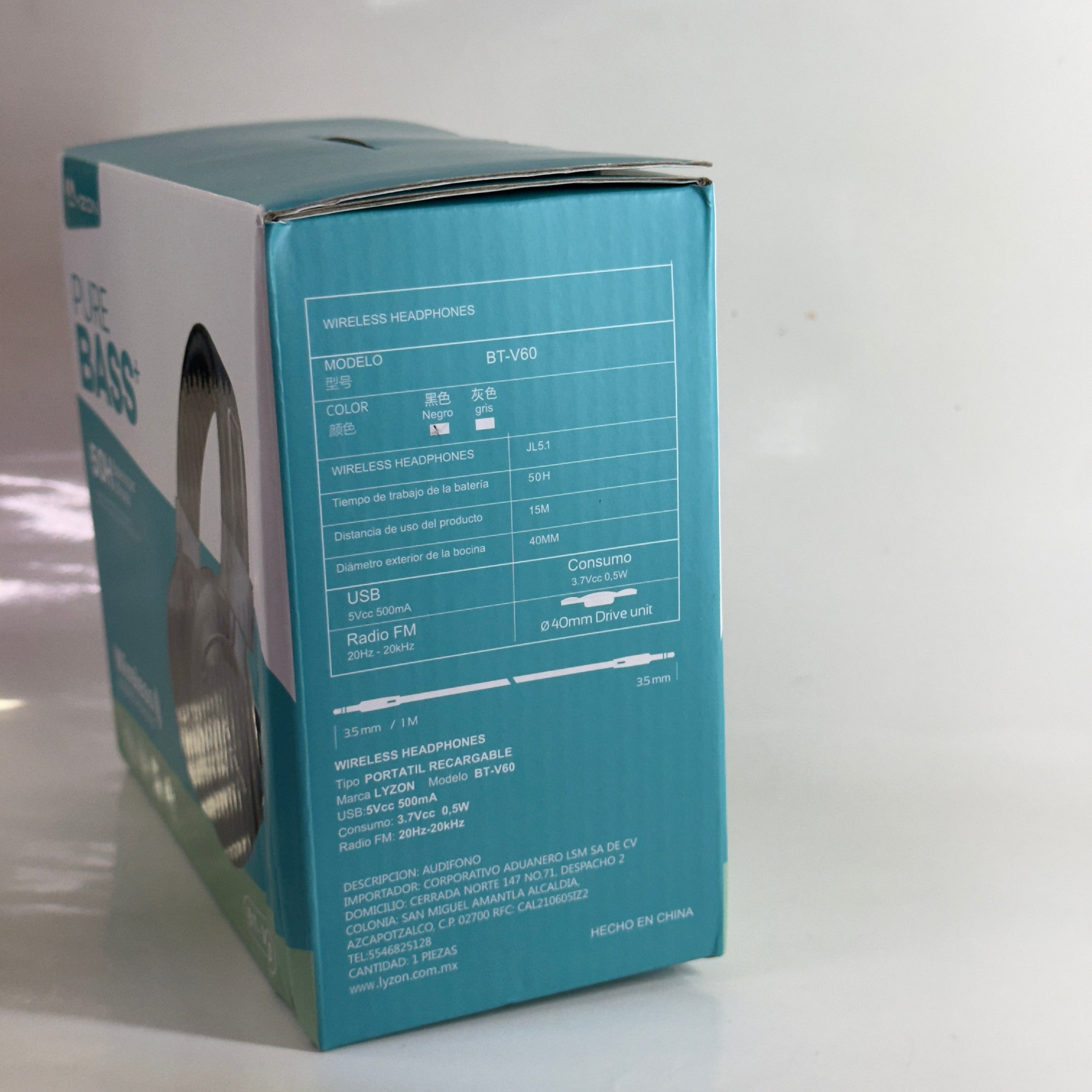 AUDIFONO BLUETOOTH DE CASCO LYZON - BT-V60