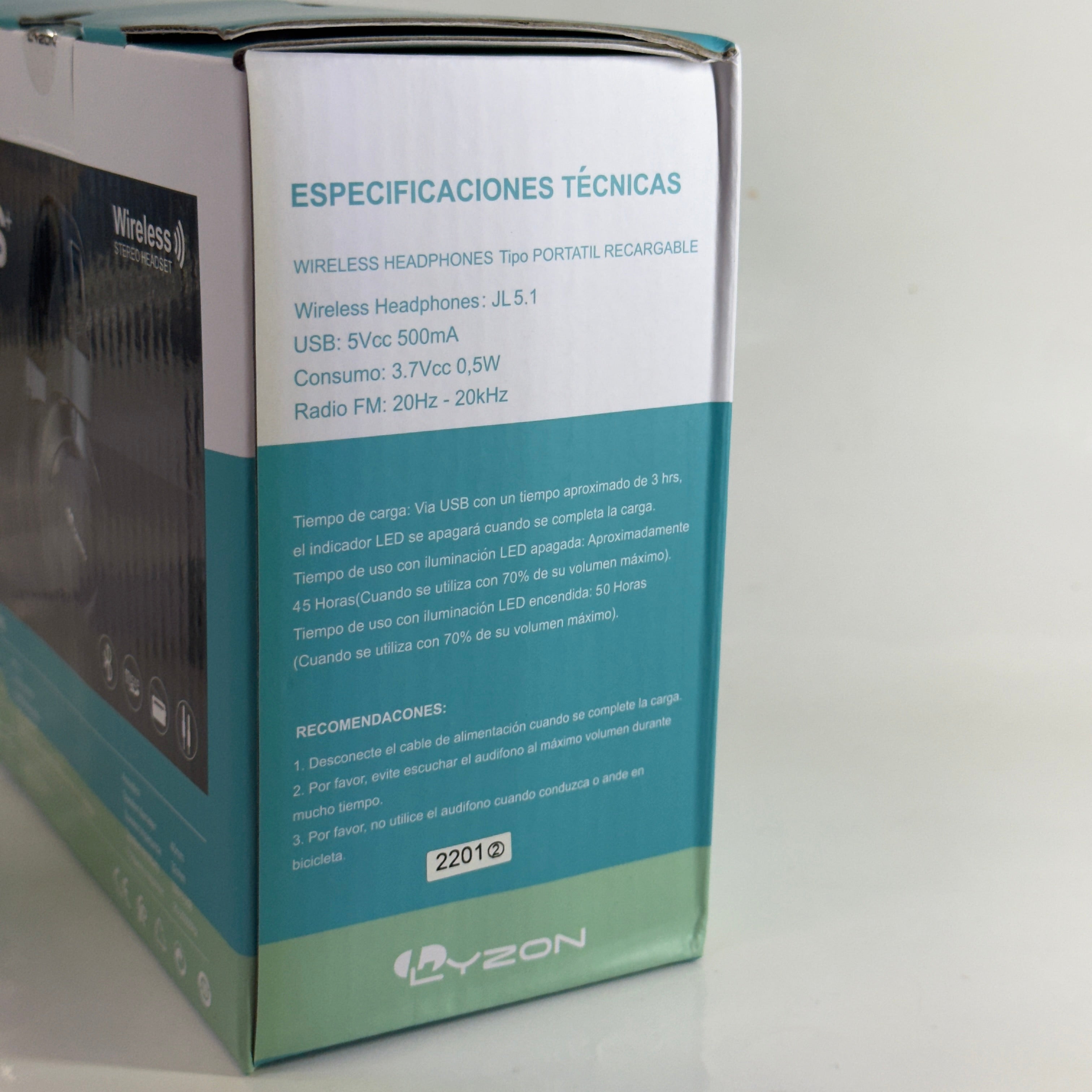 AUDIFONO BLUETOOTH DE CASCO LYZON - BT-V60