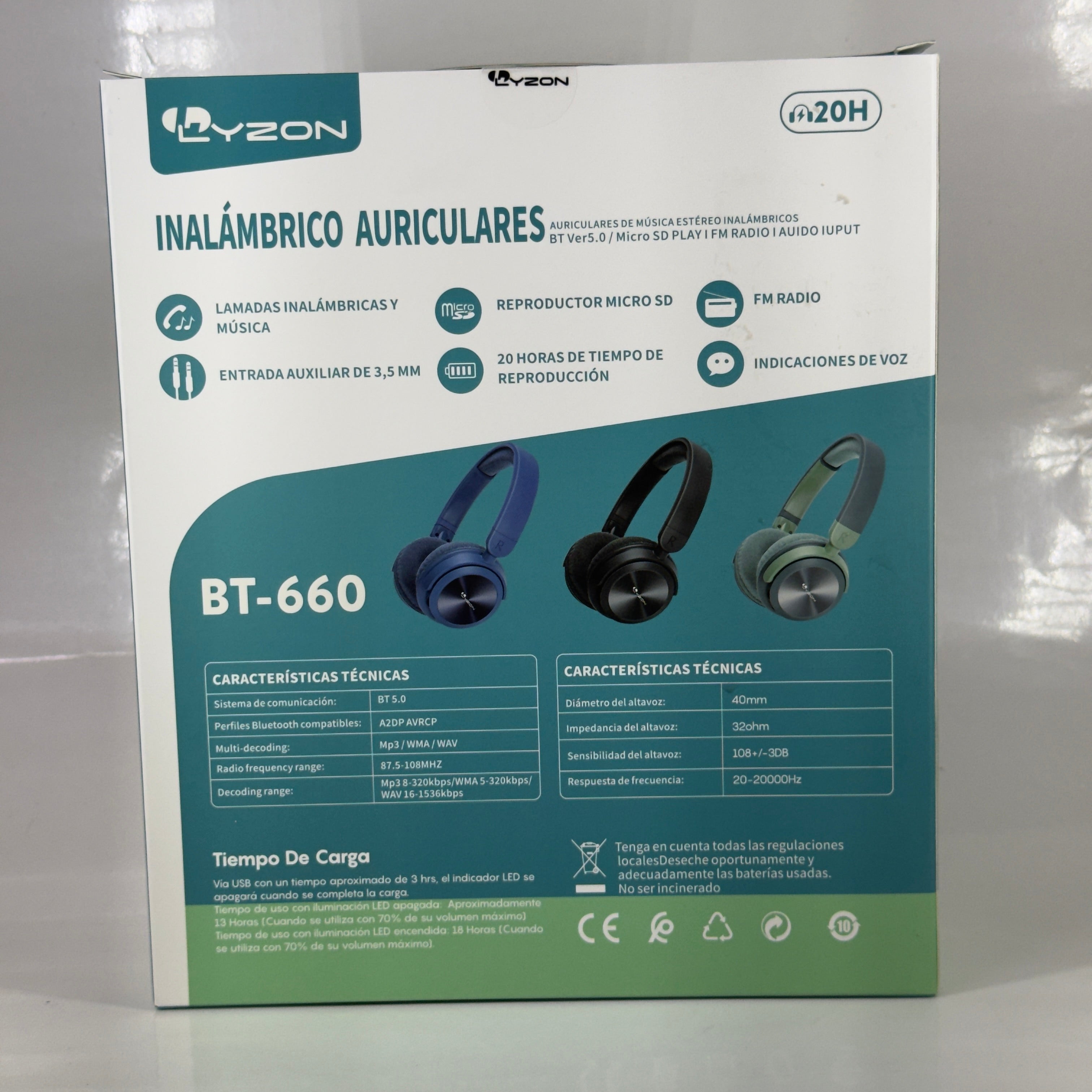 AUDIFONO BLUETOOTH DE CASCO LYZON - BT-660