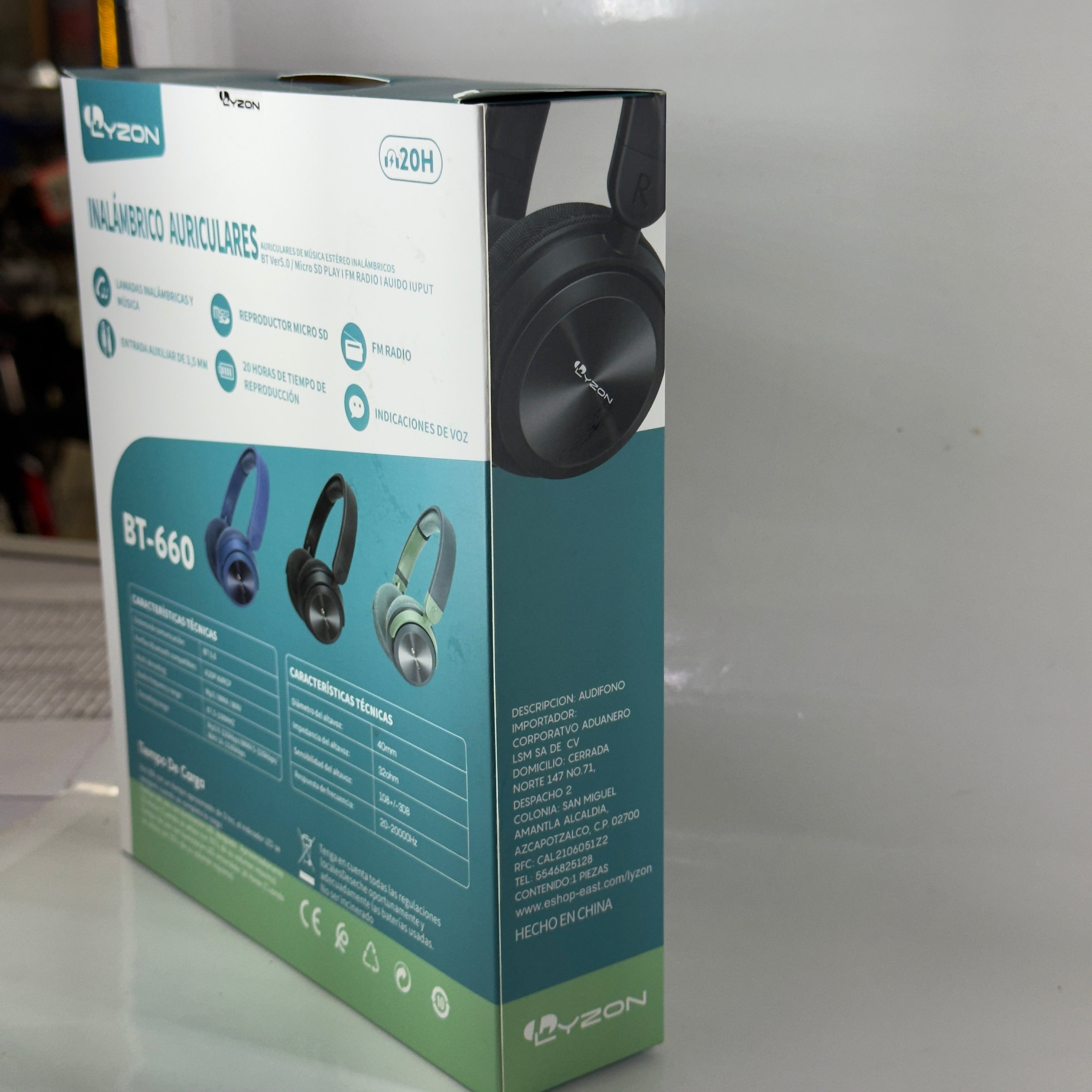 AUDIFONO BLUETOOTH DE CASCO LYZON - BT-660