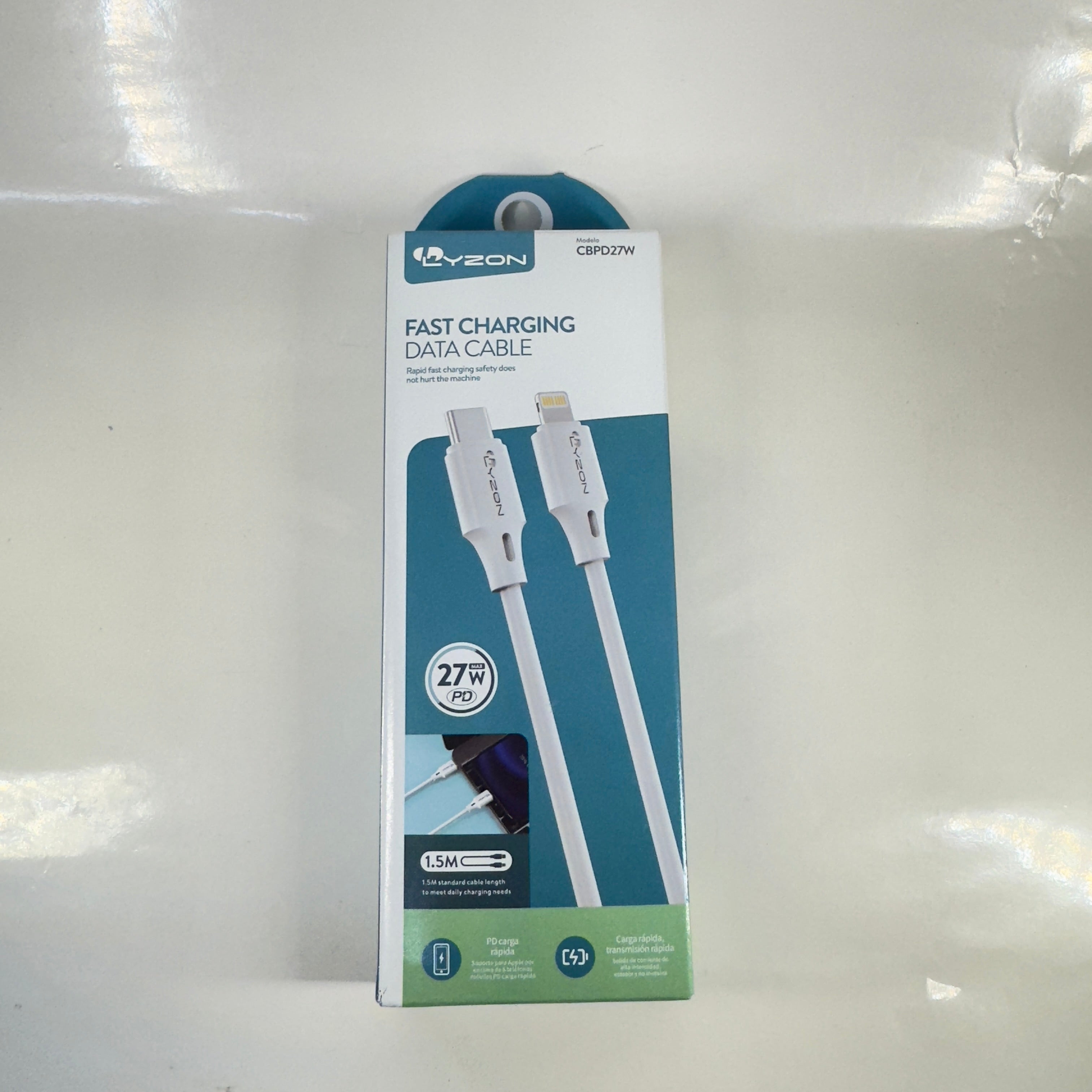 CABLE DE CARGA RAPIDA IPHONE LYZON -  CBPD27W