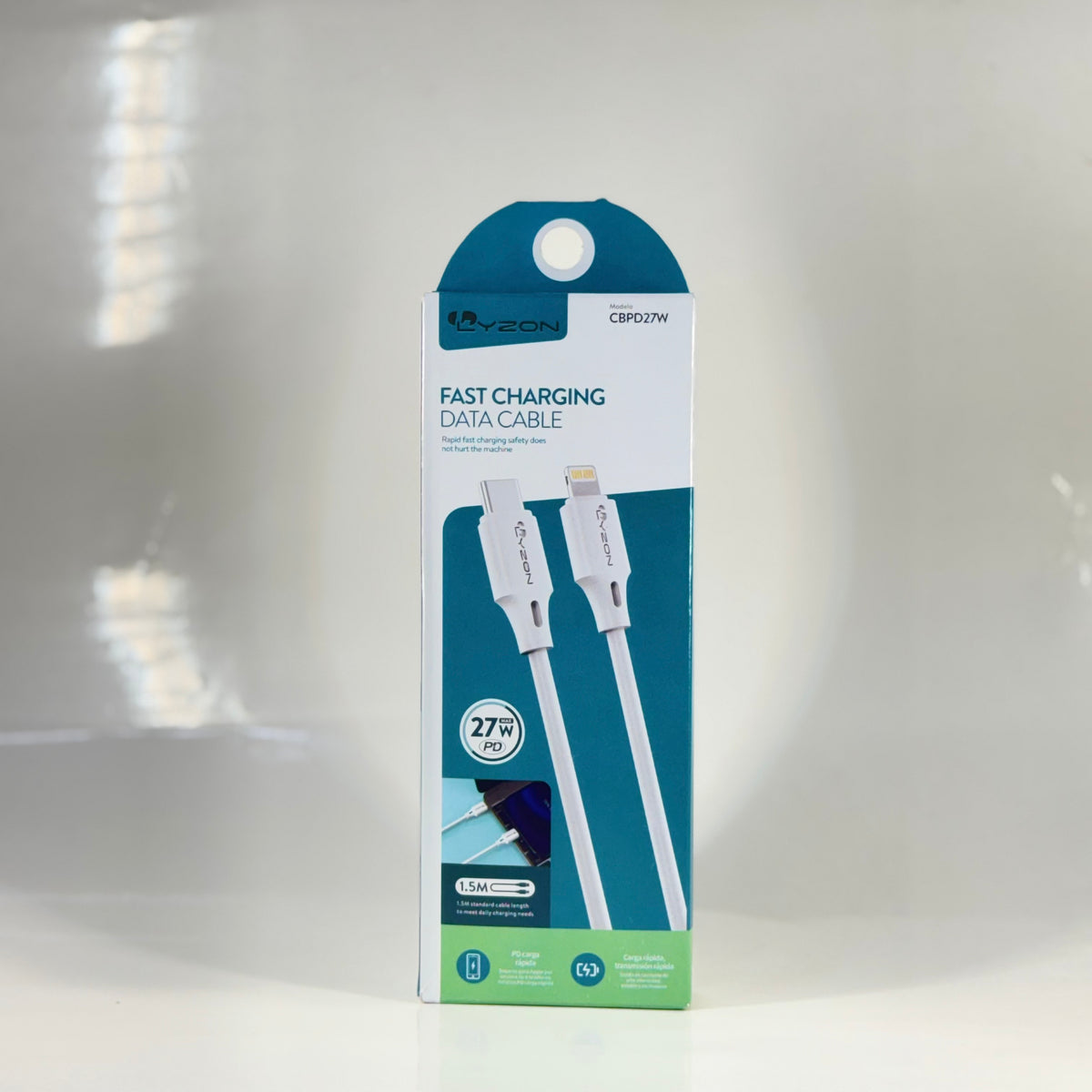 CABLE DE CARGA RAPIDA IPHONE LYZON -  CBPD27W