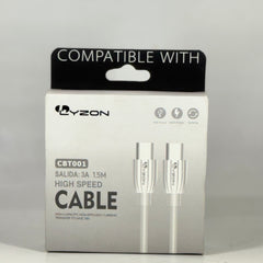 CABLE DOBLE TIPO C DE CARGA RAPIDA - CBT001