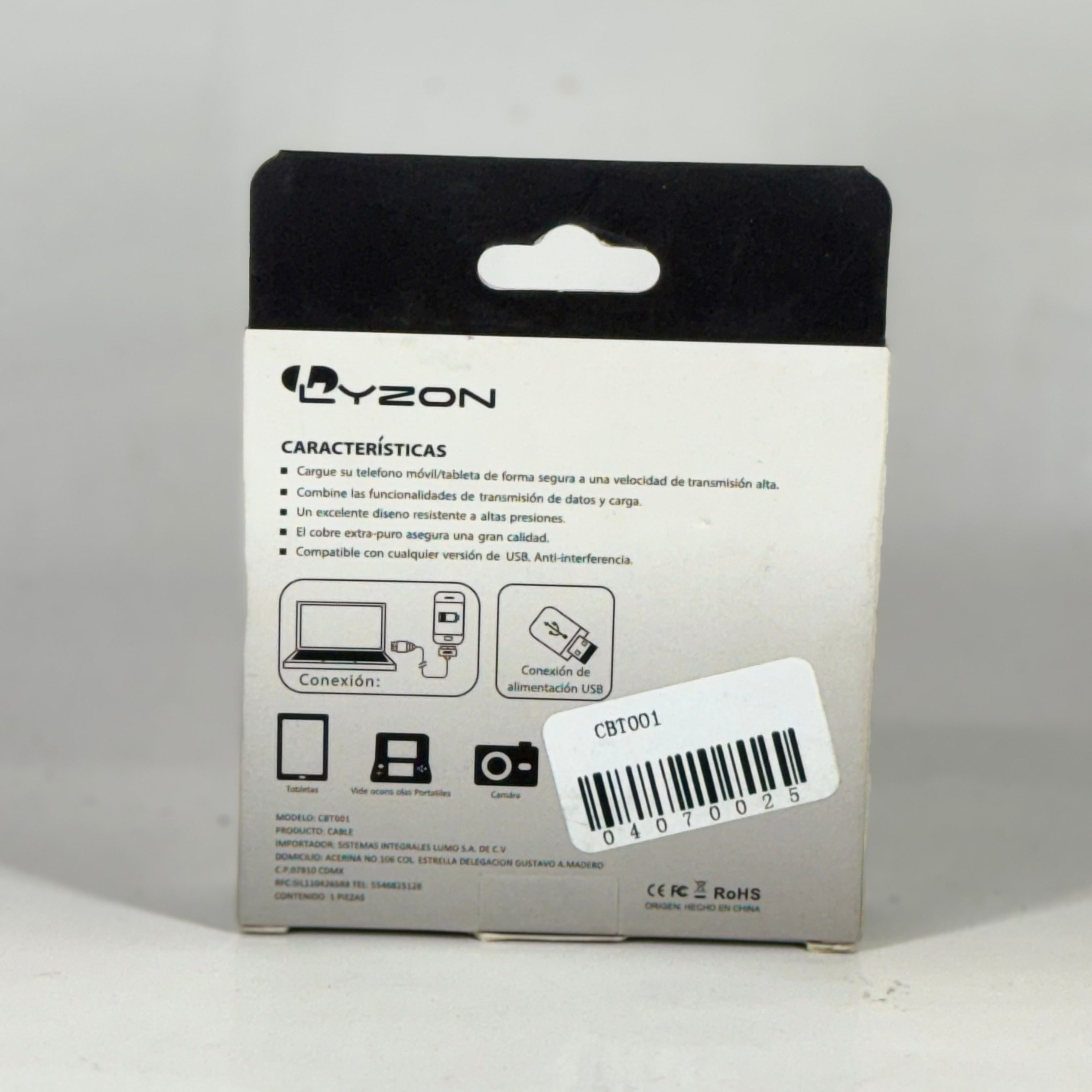 CABLE DOBLE TIPO C DE CARGA RAPIDA - CBT001